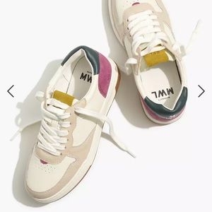 Court Low-Top Sneakers in Washed Nubuck and Suede